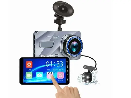 Видеорегистратор автомобильный DVR A-10TP 2 камеры Full HD - фото 3