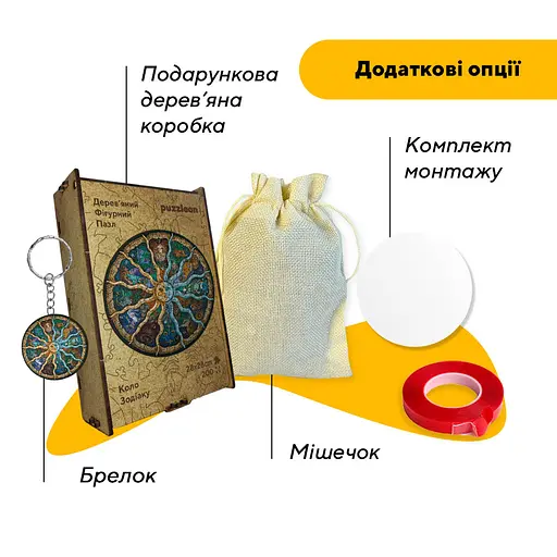 Пазл деревяний Коло Зодіаку, А2, Деревяна коробка 300+ елементів - фото 5