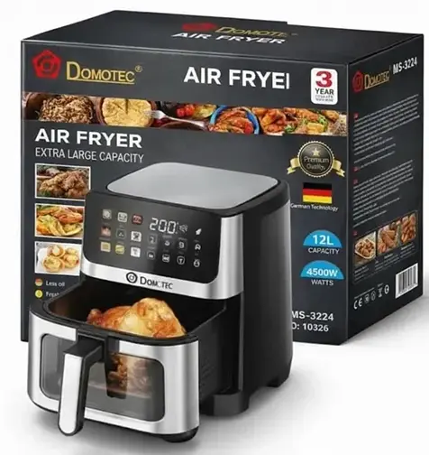 Аерофритюрниця Domotec MS-3224 сенсорне управління приготування з мінімальною кількістю масла LED-дисплей 4500 Вт Чорний - фото 6
