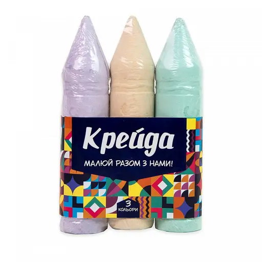 Мелки "Карандаш" Strateg 50123 разноцветные, 3 штуки - фото 1