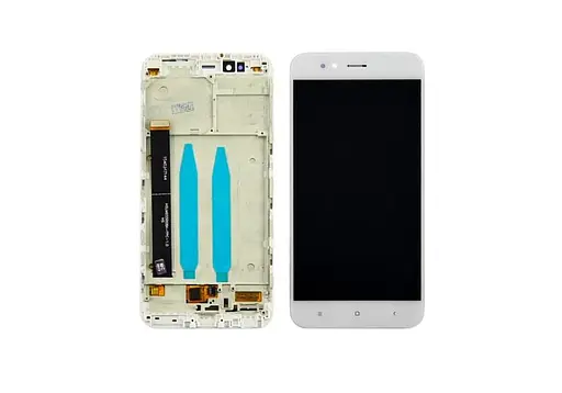 Дисплей для Xiaomi Mi5X/Mi A1 с белым тачскрином и корпусной рамкой - фото 1