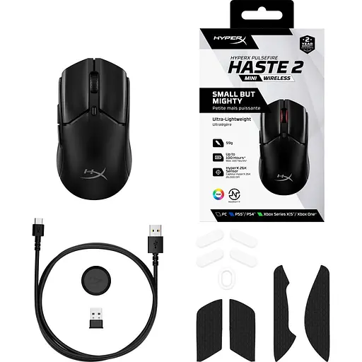 Мишка HyperX Pulsefire Haste 2 Mini Wireless Black (7D388AA) - фото 8