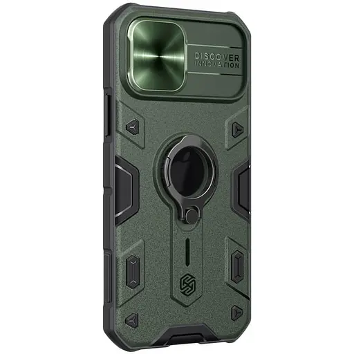 Чехол TPU+PC Nillkin CamShield Armor шторка на камеру для Apple iPhone 15 Pro 6.1 Зеленый - фото 4