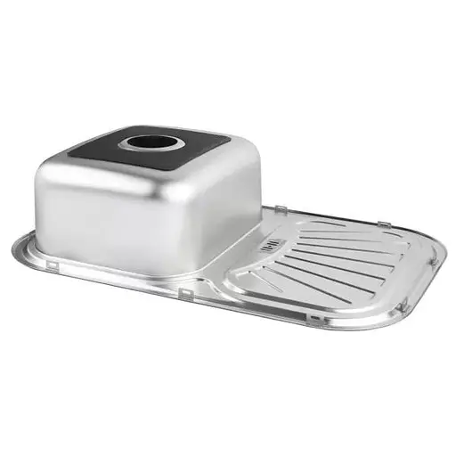 Кухонная мойка Satin 750x490x180 мм + сифон Wezer 7549(0.8)D, Decor - фото 3