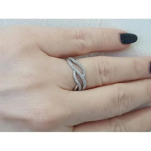 Серебряное кольцо Агни ЗВУЧАНИЕ с фианитами. 1162/1Р-CZ 17 - фото 2