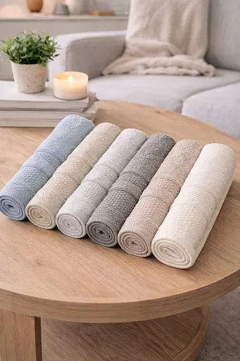 Набір турецьких рушників для ванної 50x90 см 6 шт TC303376182 - фото 1