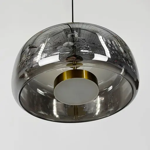 Підвісний світильник BOLLI у латунному корпусі із графітовим плафоном Ø 28х13 см | Line F | Арт. BS12-330 AB+GR - фото 3