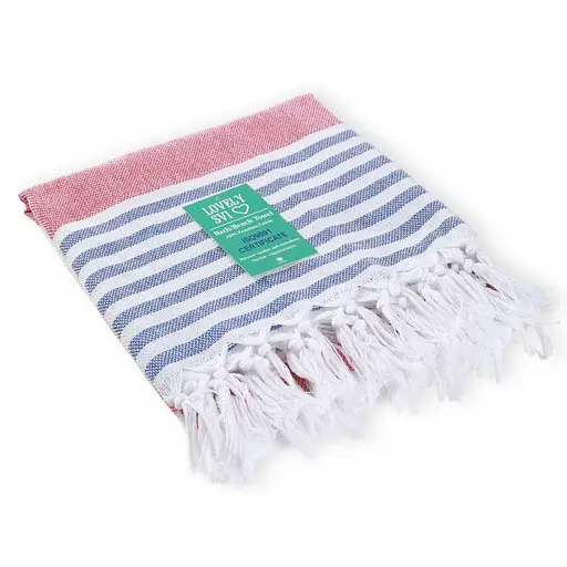 Рушник пештемаль Lovely Svi бавовняний, пляжний, хамам, spa - XХL 100x180 см Red/Blue Stripes (9032025)