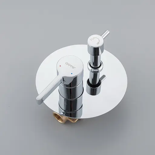 Душова система прихованого монтажу Gappo G7104, вилив - перемикач на лійку, 3-функції, хром - фото 4