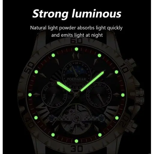 Чоловічий механічний годинник Poedagar Mechanical - фото 9