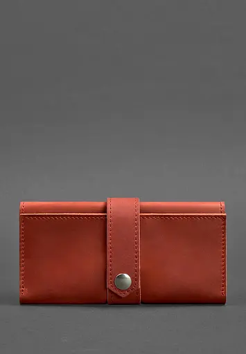 Кожаное женское портмоне 3.0 коралловое - фото 2