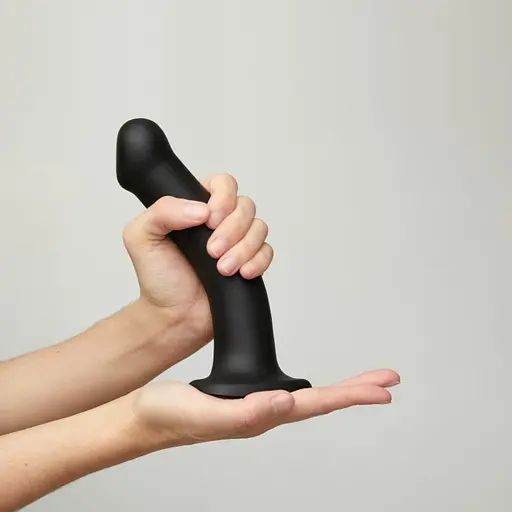 Фалоімітатор Strap-On-Me Dual Density Bendable XL 20 см коричневий - фото 8