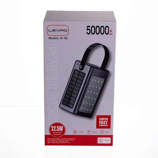 Повербанк с быстрой зарядкой и солнечной батареей 50000 mAh портативное зарядное устройство для зарядки powerbank для телефона ZoroxHP-N40 - фото 9