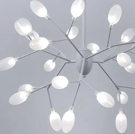 Стельова люстра в білому кольорі з пелюстками | Арт. H 908/27 WT | Line F - фото 8