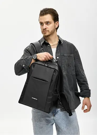 Мужской рюкзак Sambag Zard Х комбинированный черный 40 х 28 х 14 см (25428164m) - фото 2