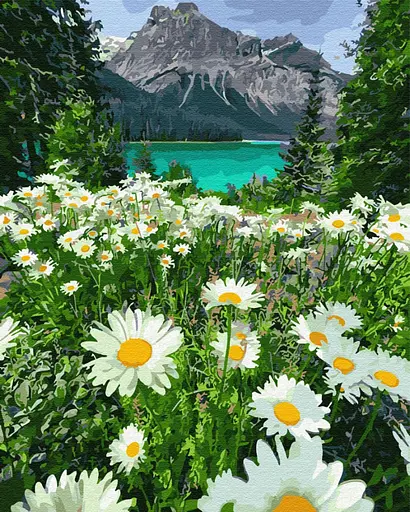 Картина за номерами. Brushme "Ромашки у гір" GX29451