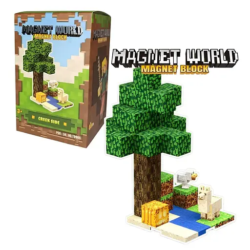 Магнитный конструктор Minecraft Берег реки на 34 детали (Т9905)