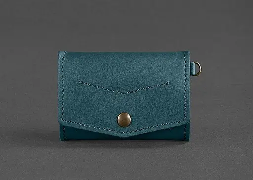 Женская кожаная монетница с клапаном 1.0 зеленая - фото 1