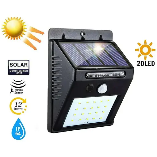 Світильник Solar Motion LED 20 вуличний із датчиком руху на сонячній батареї білий колір - фото 4