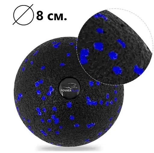 Набір для масажу та йоги PowerPlay PP_4097 (Ролик 30*10 + 2-ва мячі) Blue + гумка 7.5 кг (PP_4097_Blue) - фото 6