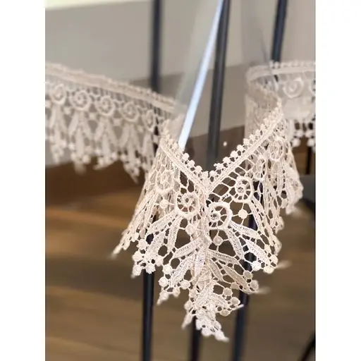 Силіконова скатертина з кавовим мереживом 7 см 230х120 см