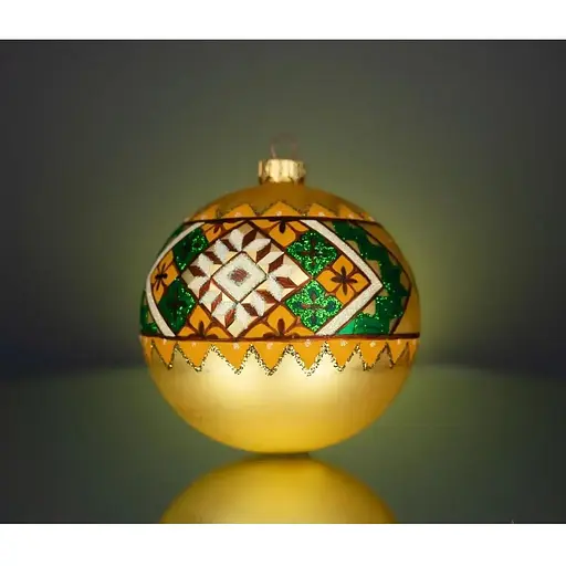 Набір ялинкових прикрас Різдвяні історії Код нації: Косівщина 3 кулі скло (4820001112948) - фото 4