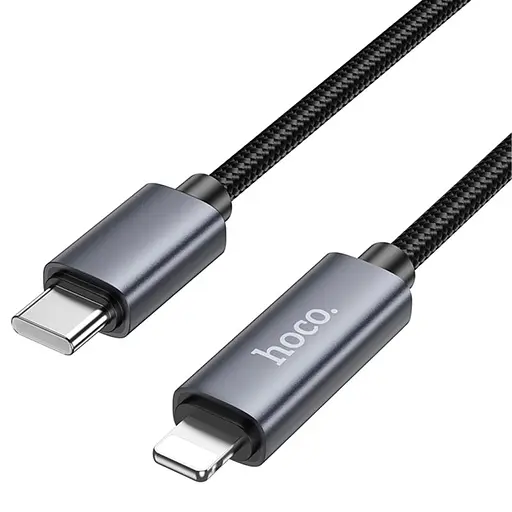 Дата кабель Hoco X112 Favor with display Type-C to Lightning 27W (1m) Black - фото 4