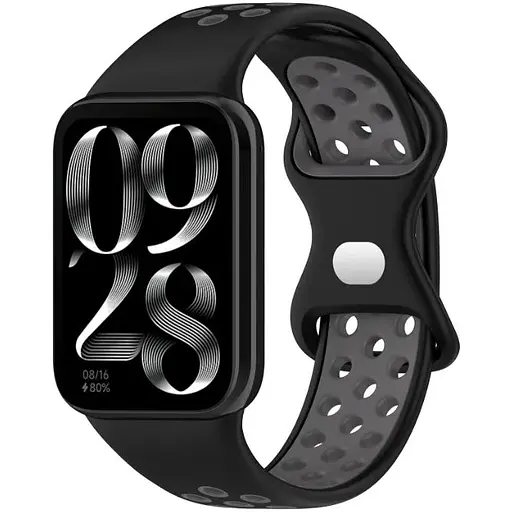 Ремешок DK для Xiaomi Mi Band 8 Pro Silicone Sport Band Nike (017600) (black / grey) - фото 3
