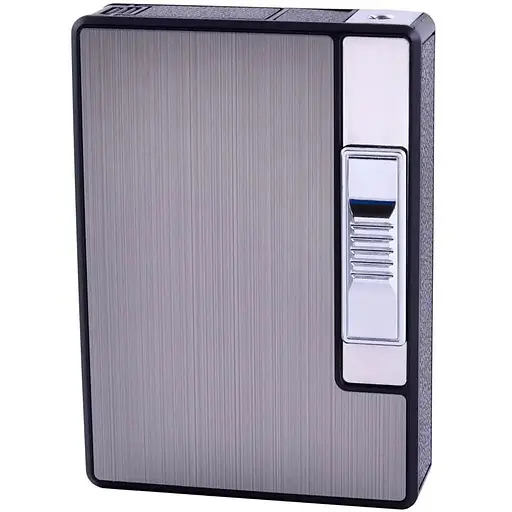 Портсигар на 10 сигарет с зажигалкой FOCUS №HL-150 Black (10836)