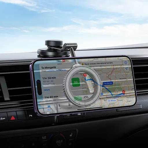 Автодержатель Hoco H77 магнитный черный metal grey - фото 7