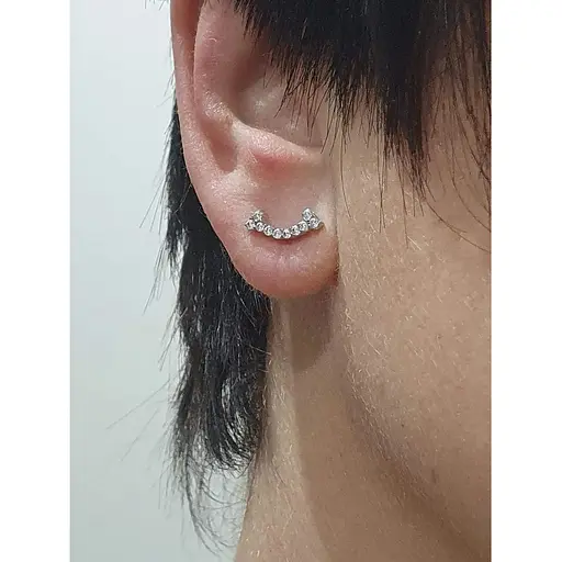 Срібні пуссети Qvaliz з фіанітами. 902-01085 - фото 3