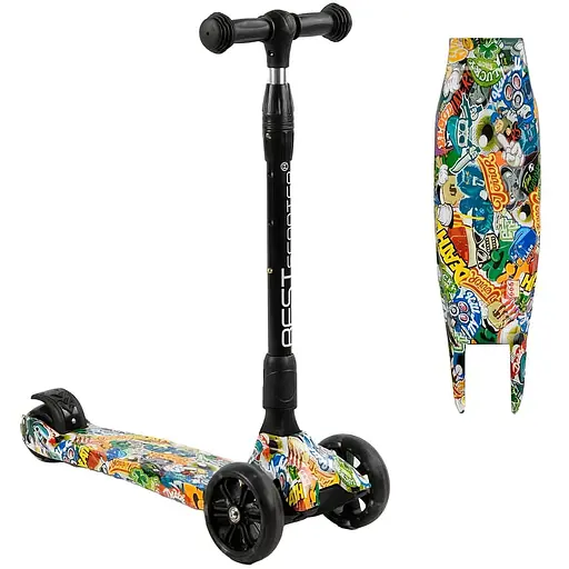 Самокат Maxi складане кермо Best Scooter 25х62 см Різнобарвний 000254877