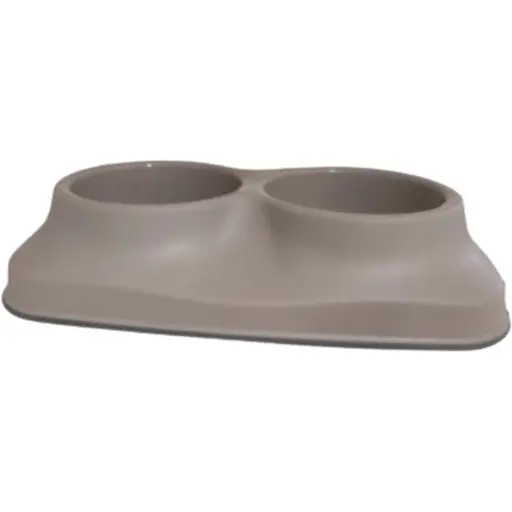 Миска пластикова Irak Plastik подвійна PT-260, 0.4 л бежева 