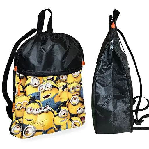 Рюкзак-мешок для школы Миньоны детская сумка для обуви и спортивной одежды (01544)