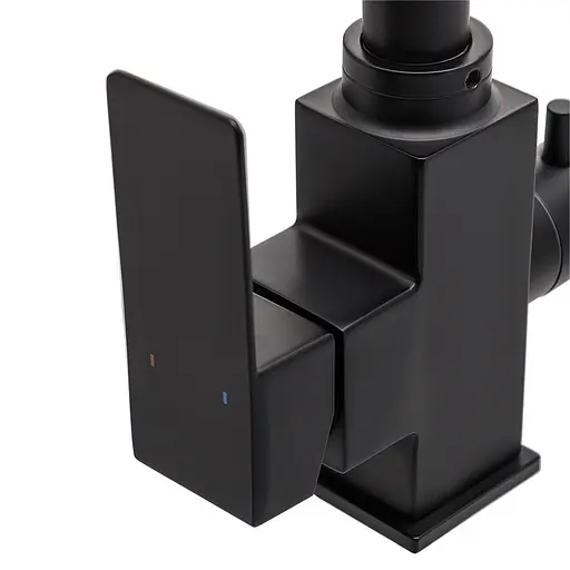 Смеситель для кухни на две воды Wezer PRO4C-02-BLACK нержавеющая сталь черный матовый - фото 3