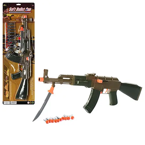 Автомат 558-30 58см, пули-присоски 10шт, мишень, на блистере (6903118625018) - фото 2