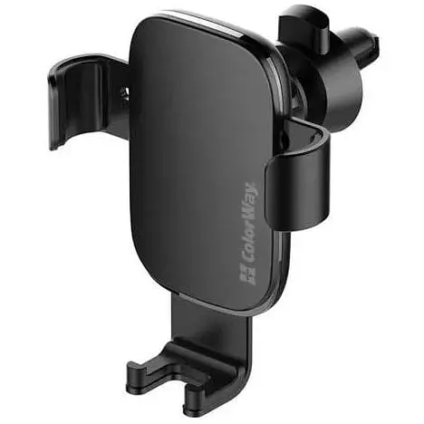 Автодержатель для телефона ColorWay Metallic Gravity Holder 3 черный в дефлектор воздуховода поворот держателя на 360° от 4" до - фото 1