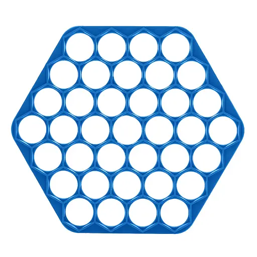 Пластикова пельменниця шестикутна форма для приготування пельменів) Ø23 см, Kitchette Блакитний 84450 - фото 1