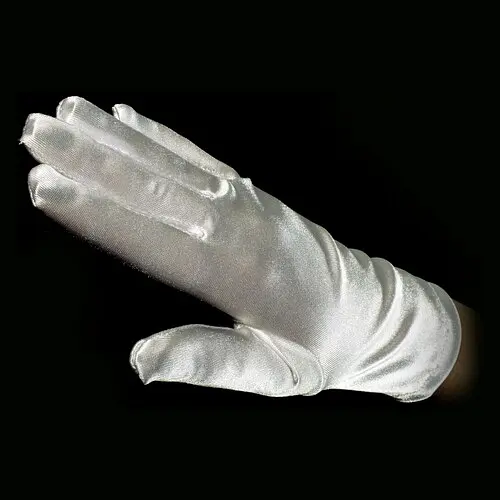 Перчатки короткие атласные - фото 1