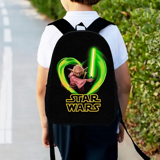 Рюкзак детский Йода "Star Wars" 34х27см, городской ранец для мальчика с принтом (00453)