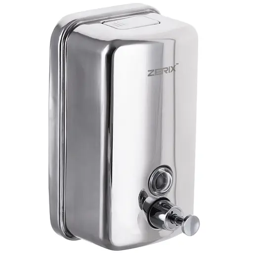 Дозатор для рідкого мила Zerix D-1000-SUS настінний ZX3247, Хром - фото 3