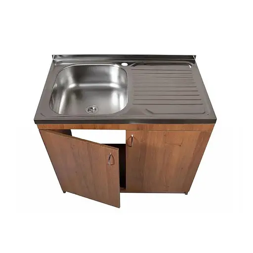 Тумба з накладною мийкою в комплекті для кухні ЛДСП 80х60х83 см Горіх (52868-01134) - фото 5