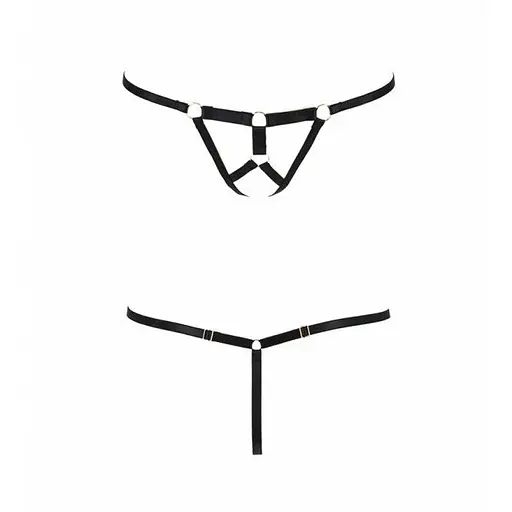 Трусики стрінги зі стреп ARMANDA THONG black - Passion Exclusive L/XL - фото 5