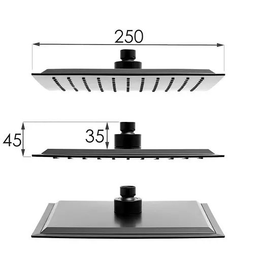 Душова система Yoka Flova 25 black BP.FLOVA 25 BLK, Чорний матовий - фото 5