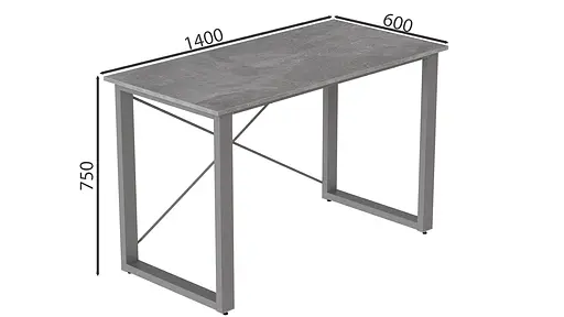 Письмовий стіл Ferrum-decor Драйв 750x1400x600 Сірий метал ДСП Бетон 32 мм (FRD-103351) - фото 3