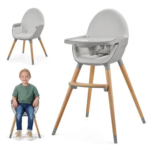 Стульчик для кормления 2 в 1 Kinderkraft Fini 2 Grey (KHFINI02GRY0000) - фото 2