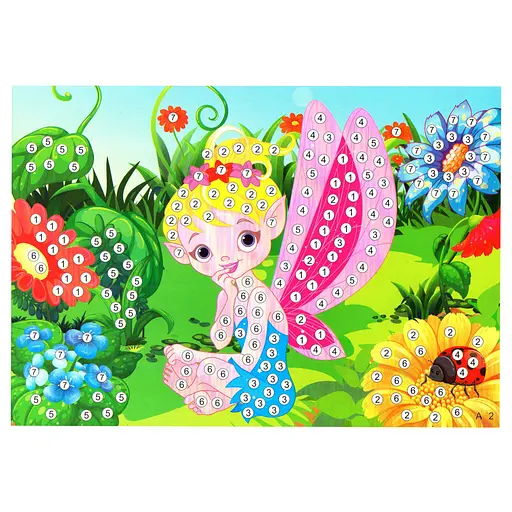 Дитяча мозаїка за номерами "Фея" Bambi 13-127-5 різнокольорові камінчики - фото 1