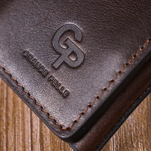 Шкіряний чоловічий гаманець Grande Pelle 8х10х1.5 см acs0027529 - фото 8