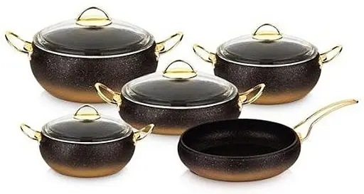 Набір каструль O.M.S. Collection 3024 підходить для індукційної плити Чорний (Туреччина) - фото 3