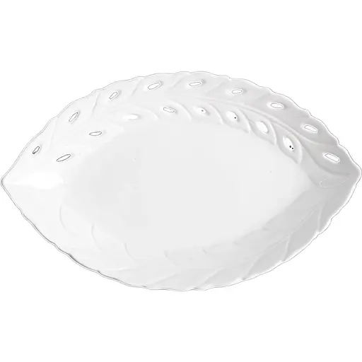 Блюдо Led Leaf Lace овальне 30x19 см біле (B010812)